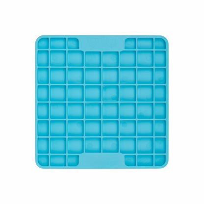 Turquoise LickiMat® Mini Playdate™ – Slow Feeder Lick Mat for Cats (front) on white background