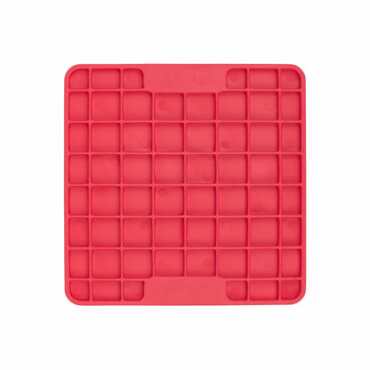 Pink LickiMat® Mini Playdate™ – Slow Feeder Lick Mat for Cats (front) on white background