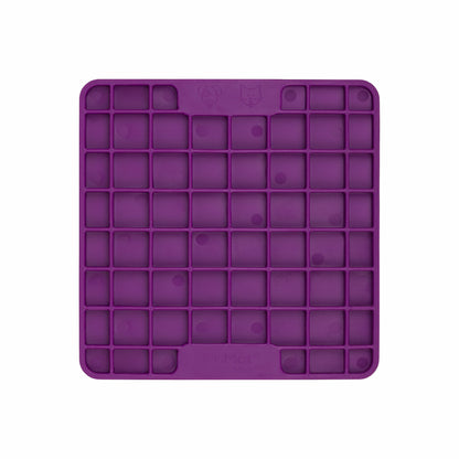 Purple LickiMat® Mini Playdate™ – Slow Feeder Lick Mat for Cats (front) on white background