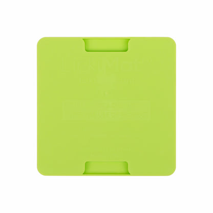 Green LickiMat® Mini Playdate™ – Slow Feeder Lick Mat for Cats (rear) on white background