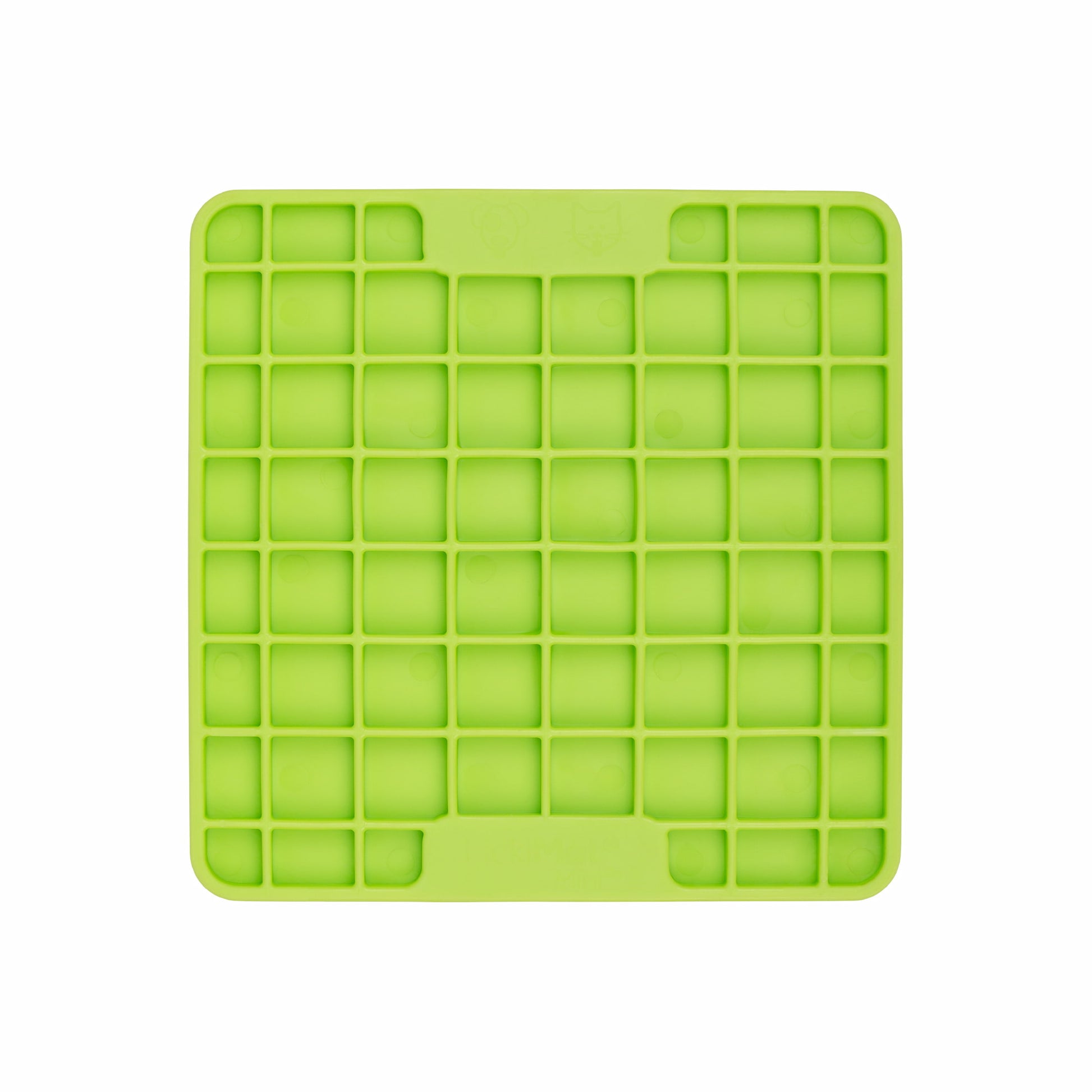Green LickiMat® Mini Playdate™ – Slow Feeder Lick Mat for Cats (front) on white background