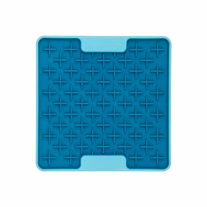 Turquoise LickiMat® Mini Tuff Buddy™ – Durable Slow Feeder Lick Mat for Cats (front) on white background