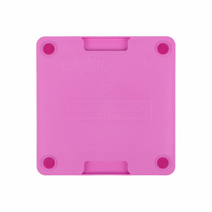 Pink LickiMat® Mini Tuff Buddy™ – Slow Feeder Lick Mat for Small Dogs (rear) on white background