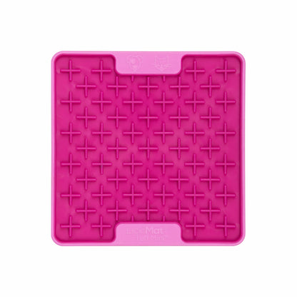 Pink LickiMat® Mini Tuff Buddy™ – Slow Feeder Lick Mat for Small Dogs (front) on white background