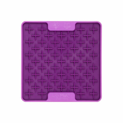 Purple LickiMat® Mini Tuff Buddy™ – Slow Feeder Lick Mat for Small Dogs (front) on white background