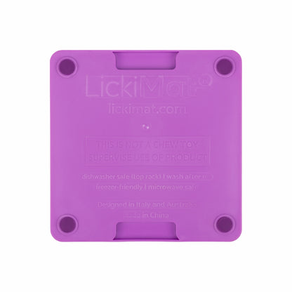 Purple LickiMat® Mini Tuff Buddy™ – Slow Feeder Lick Mat for Small Dogs (rear) on white background