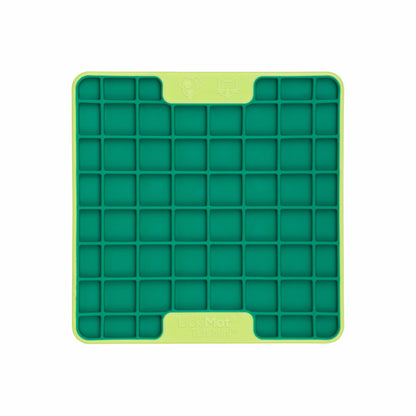 Green LickiMat® Mini Tuff Playdate™ – Durable Slow Feeder Lick Mat for Cats (front) on white background
