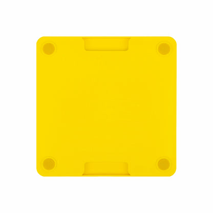 Yellow LickiMat® Mini Tuff Playdate™ – Slow Feeder Lick Mat for Small Dogs (rear) on white background