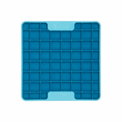 Turquoise LickiMat® Mini Tuff Playdate™ – Durable Slow Feeder Lick Mat for Cats (front) on white background