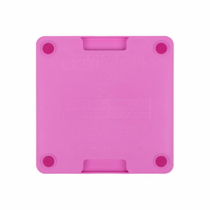 Pink LickiMat® Mini Tuff Playdate™ – Slow Feeder Lick Mat for Small Dogs (rear) on white background
