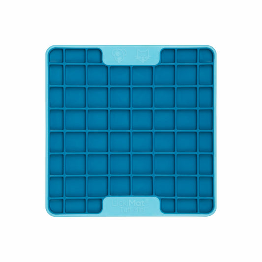 Turquoise LickiMat® Mini Tuff Playdate™ – Slow Feeder Lick Mat for Small Dogs (front) on white background