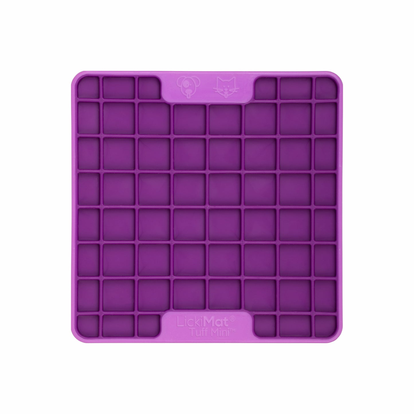 Purple LickiMat® Mini Tuff Playdate™ – Slow Feeder Lick Mat for Small Dogs (front) on white background