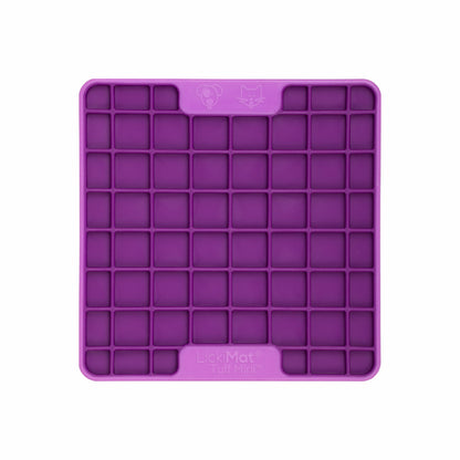Purple LickiMat® Mini Tuff Playdate™ – Slow Feeder Lick Mat for Small Dogs (front) on white background