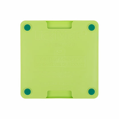 Green LickiMat® Mini Tuff Playdate™ – Slow Feeder Lick Mat for Small Dogs (rear) on white background