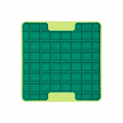 Green LickiMat® Mini Tuff Playdate™ – Slow Feeder Lick Mat for Small Dogs (front) on white background
