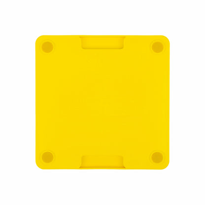 Yellow LickiMat Mini Tuff Soother™ – Durable Slow Feeder Lick Mat for Cats (rear) on white background