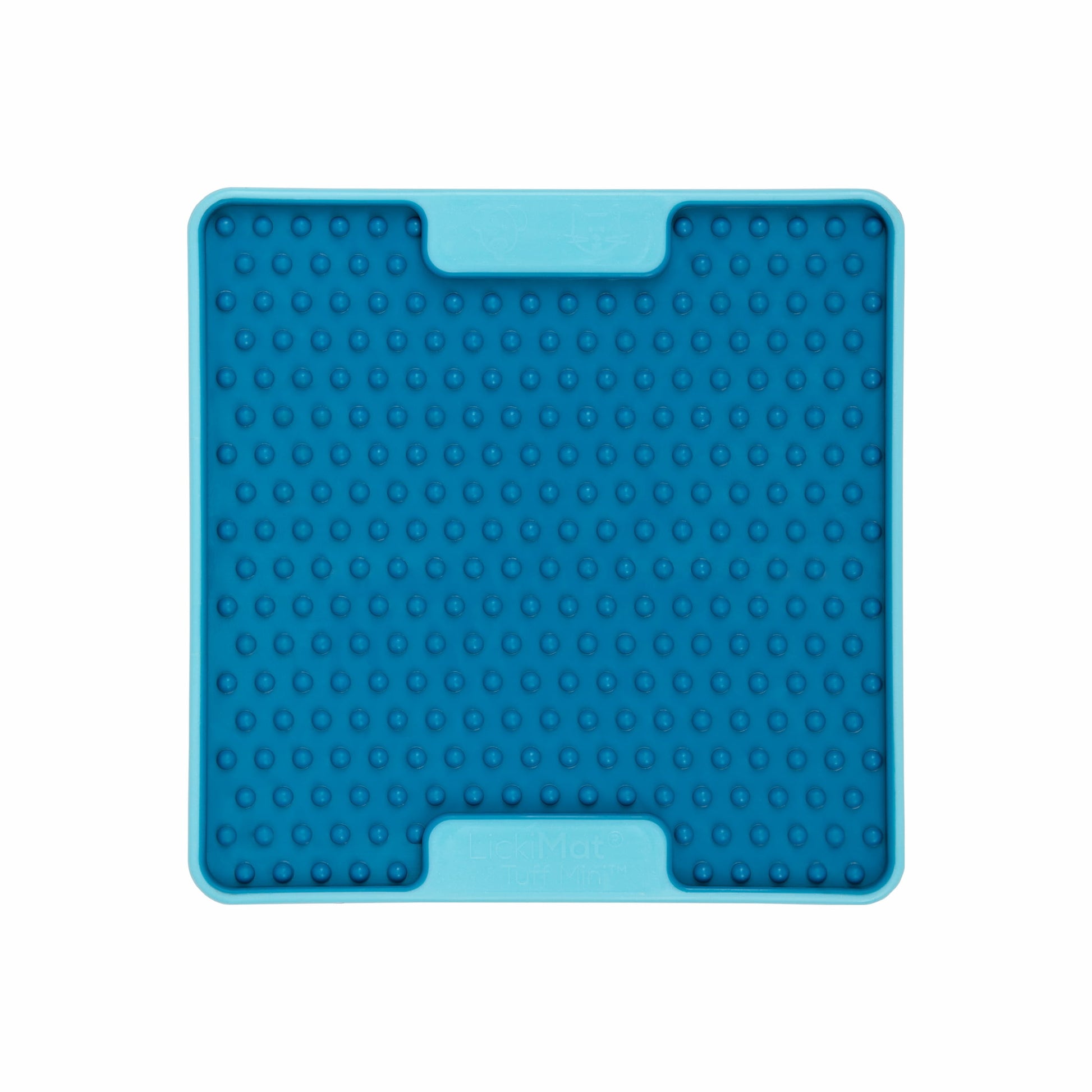 Turquoise LickiMat Mini Tuff Soother™ – Durable Slow Feeder Lick Mat for Cats (front) on white background