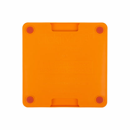 Orange LickiMat Mini Tuff Soother™ – Durable Slow Feeder Lick Mat for Cats (rear) on white background