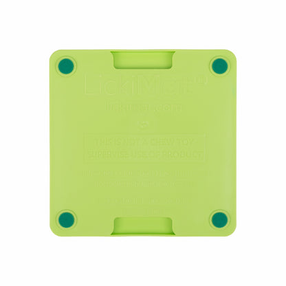 Green LickiMat Mini Tuff Soother™ – Durable Slow Feeder Lick Mat for Cats (rear) on white background