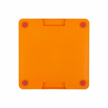 Orange LickiMat® Mini Tuff Soother™– Slow Feeder Lick Mat for Small Dogs (rear) on white background