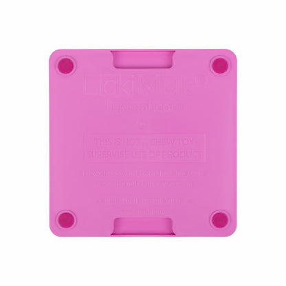 Pink LickiMat® Mini Tuff Soother™– Slow Feeder Lick Mat for Small Dogs (rear) on white background