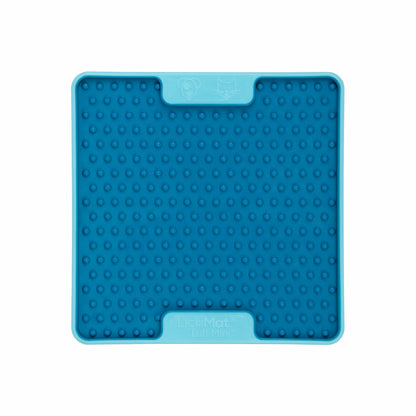 Turquoise LickiMat® Mini Tuff Soother™– Slow Feeder Lick Mat for Small Dogs (front) on white background