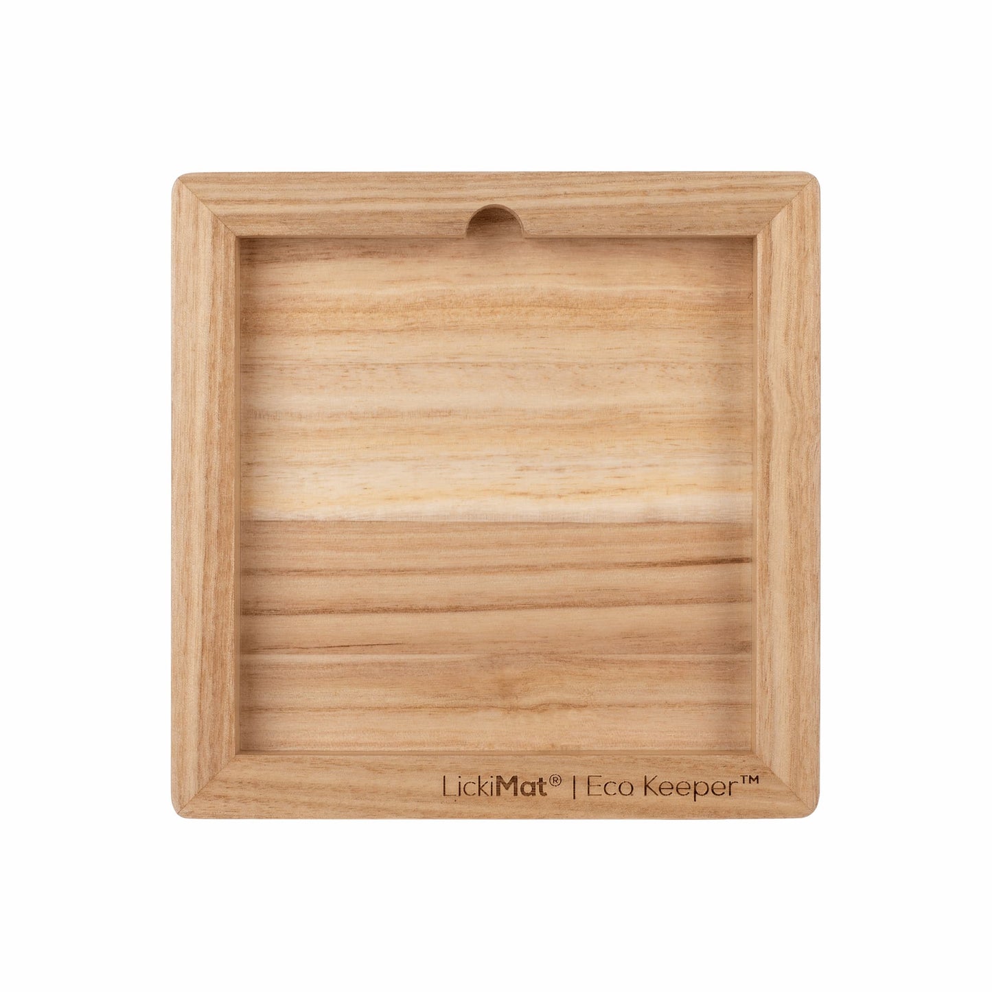 LickiMat® Mini Wooden Keeper™ – Holder & Feeding Bowl for Small Dogs (front) on white background