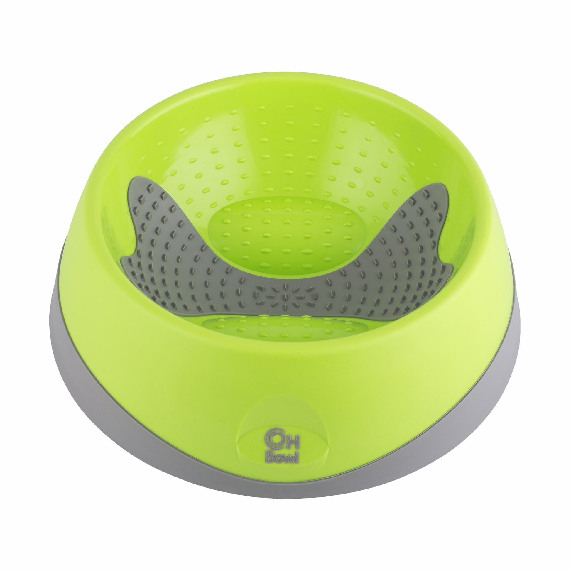 Green LickiMat® OH Bowl™ Large – Oral Health Slow Feeder Dog Bowl (front) on white background