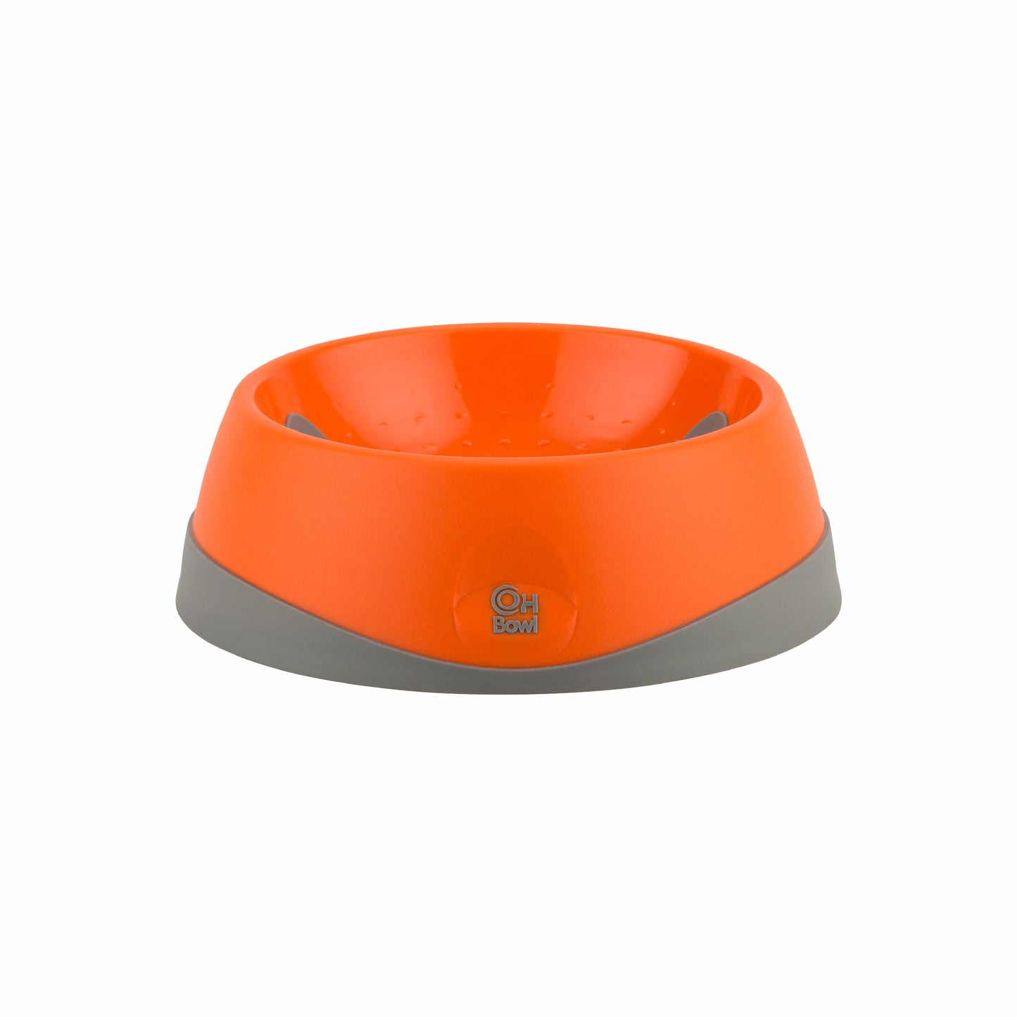 Orange LickiMat® OH Bowl™ Small – Oral Health Slow Feeder Dog Bowl (side) on white background