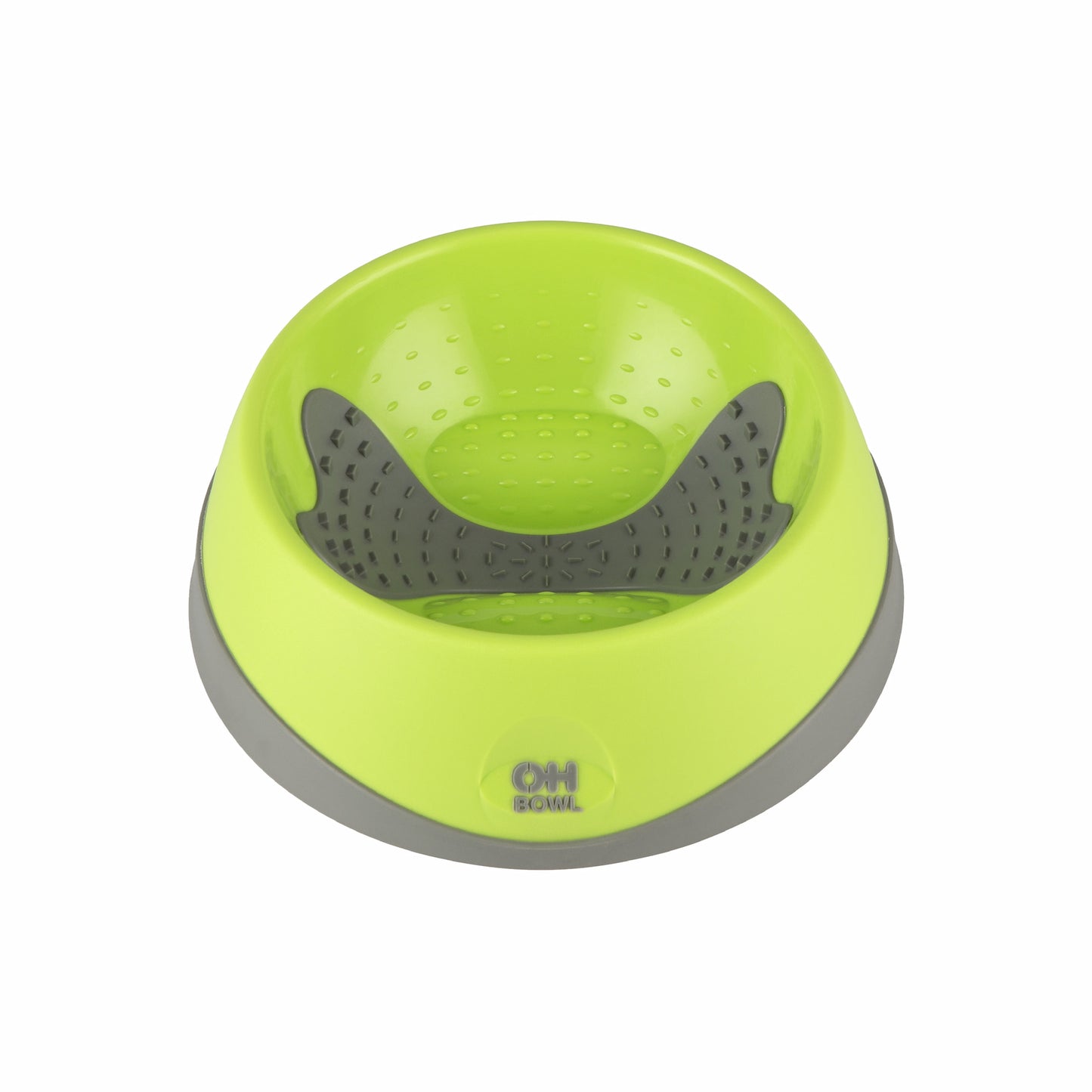 Green LickiMat® OH Bowl™ Small – Oral Health Slow Feeder Dog Bowl (front) on white background