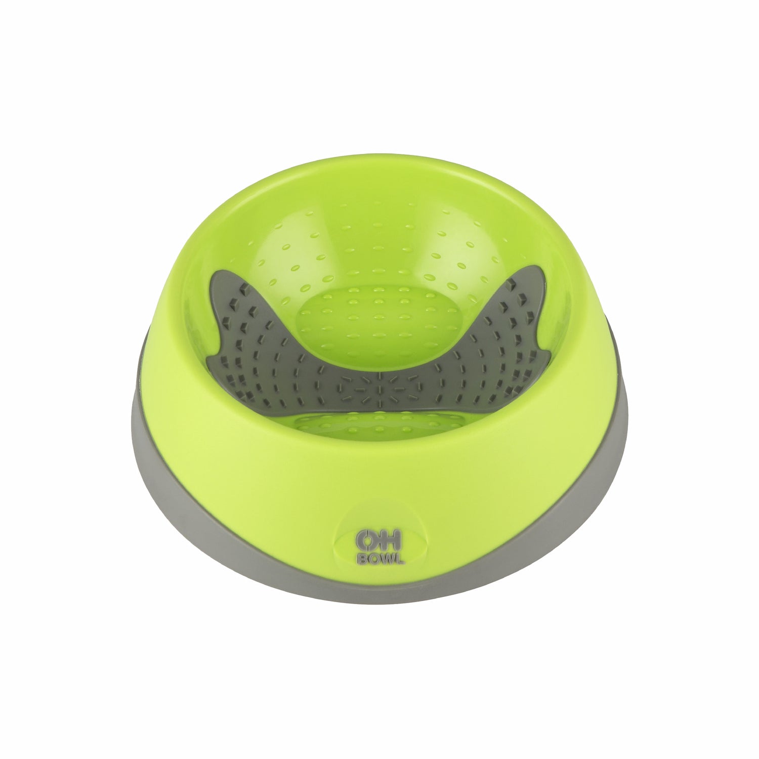 Green LickiMat® OH Bowl™ Small – Oral Health Slow Feeder Dog Bowl (front) on white background