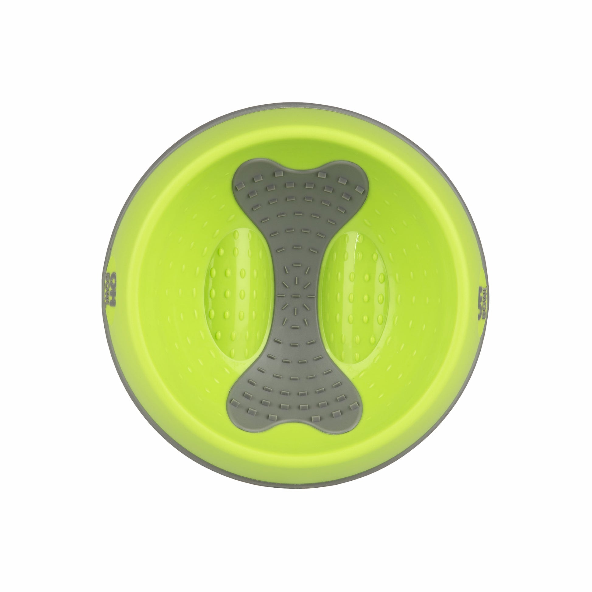 Green LickiMat® OH Bowl™ Small – Oral Health Slow Feeder Dog Bowl (top) on white background