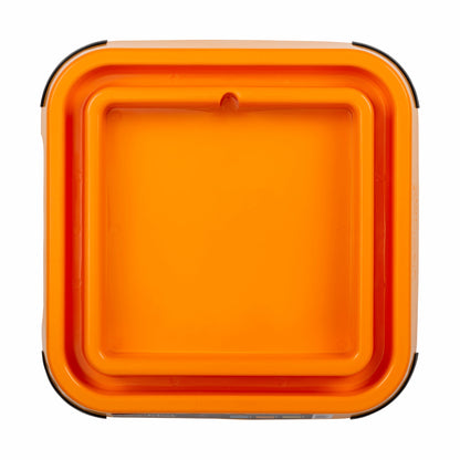 Orange LickiMat® Outdoor Keeper™ – Non-Slip Holder & Slow Feeder Dog Bowl (front) on white background