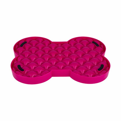 Pink LickiMat® Slodog™ – Innovative Slow Feeder for Dogs, Anti-Gulp (rear) on white background