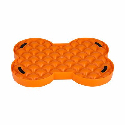 Orange LickiMat® Slodog™ – Innovative Slow Feeder for Dogs, Anti-Gulp (rear) on white background