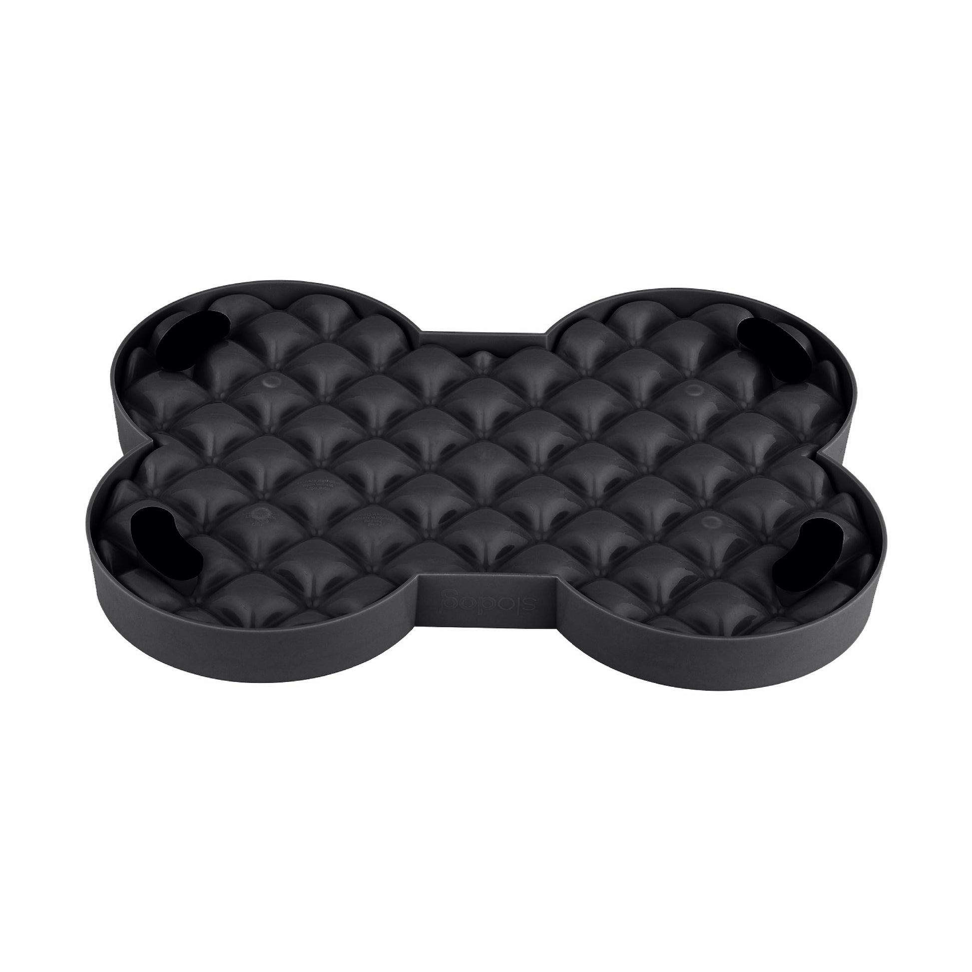 Black LickiMat® Slodog™ – Innovative Slow Feeder for Dogs, Anti-Gulp (rear) on white background