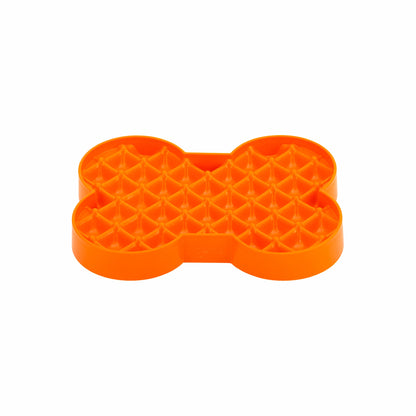 Orange LickiMat® Slodog™ – Innovative Slow Feeder for Dogs, Anti-Gulp (front) on white background