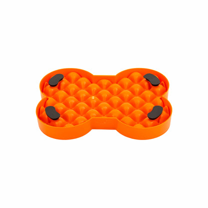 Orange LickiMat® Slodog™ – Innovative Slow Feeder for Dogs, Anti-Gulp (rear) on white background