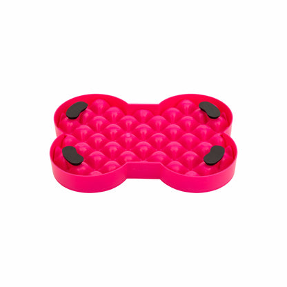 Pink LickiMat® Slodog™ – Innovative Slow Feeder for Dogs, Anti-Gulp (rear) on white background