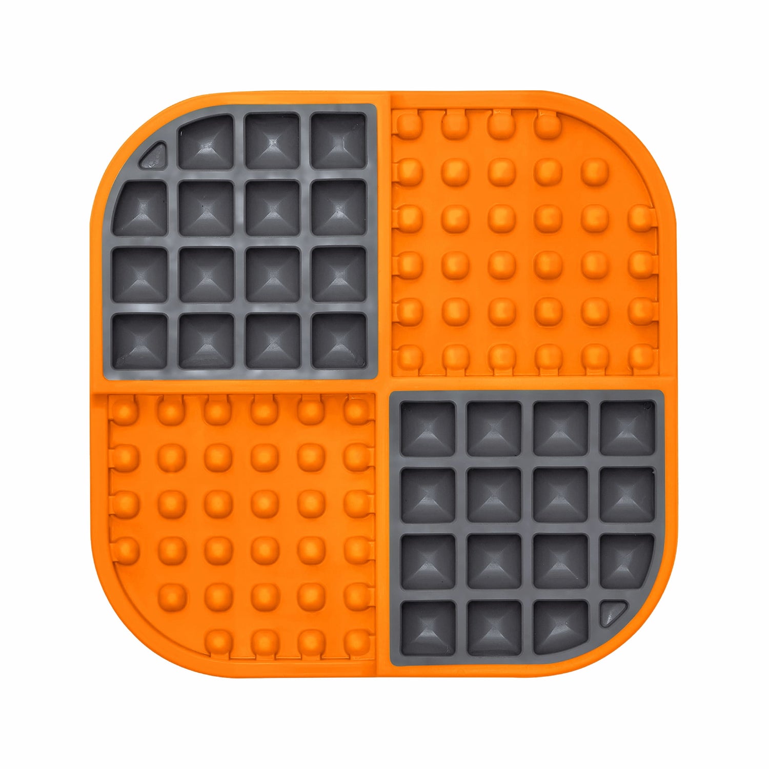 Orange LickiMat® Slomo™ – Dual-Texture Slow Feeder Lick Mat for Cats (front) on white background