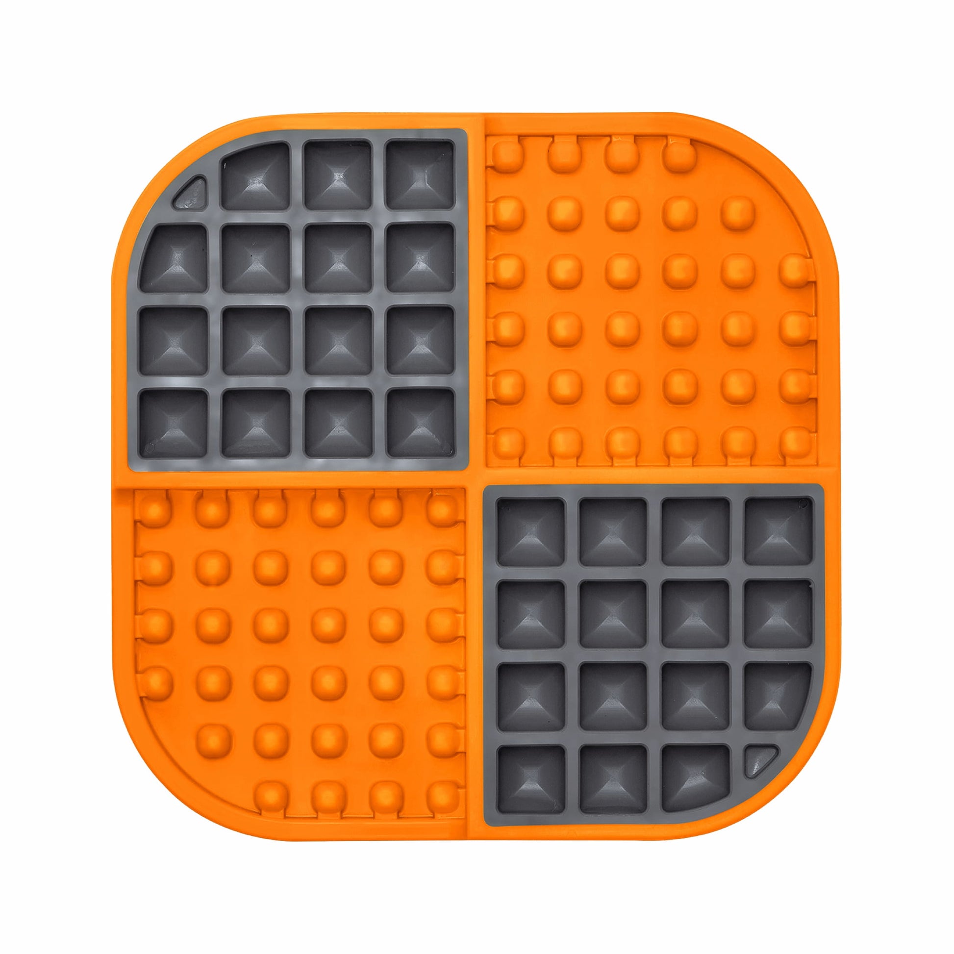 Orange LickiMat® Slomo™ – Dual-Texture Slow Feeder Lick Mat for Cats (front) on white background