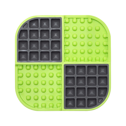 Green LickiMat® Slomo™ – Dual-Texture Slow Feeder Lick Mat for Cats (front) on white background
