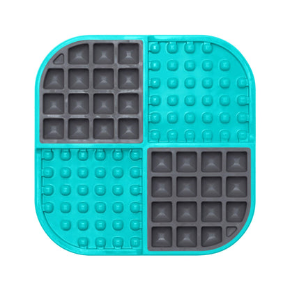 Turquoise LickiMat® Slomo™ – Dual-Texture Slow Feeder for Dogs (front) on a white background