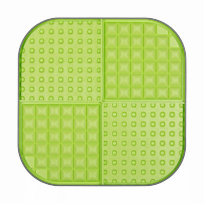 Green LickiMat® Slomo™ XL – Dual-Texture Slow Feeder for Dogs (rear) on a white background