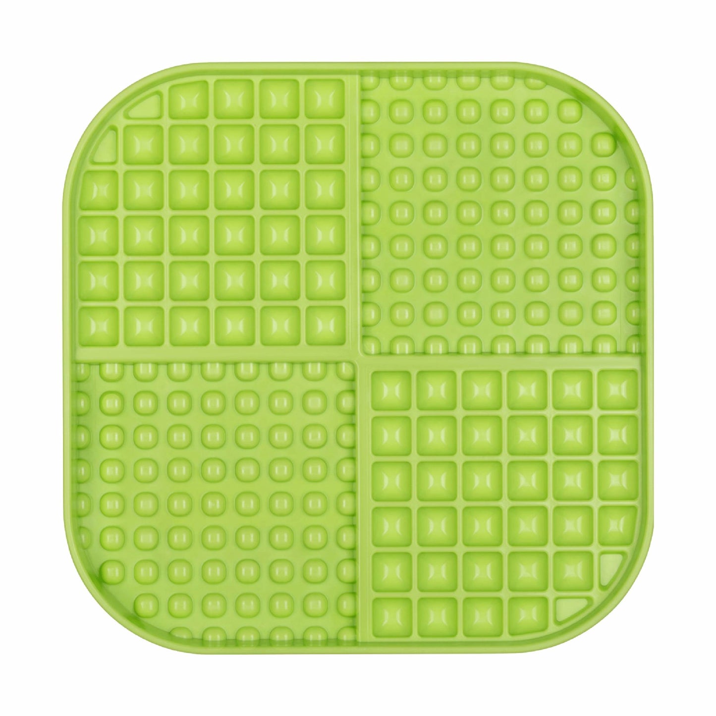 Green LickiMat® Slomo™ XL – Dual-Texture Slow Feeder for Dogs (front) on a white background