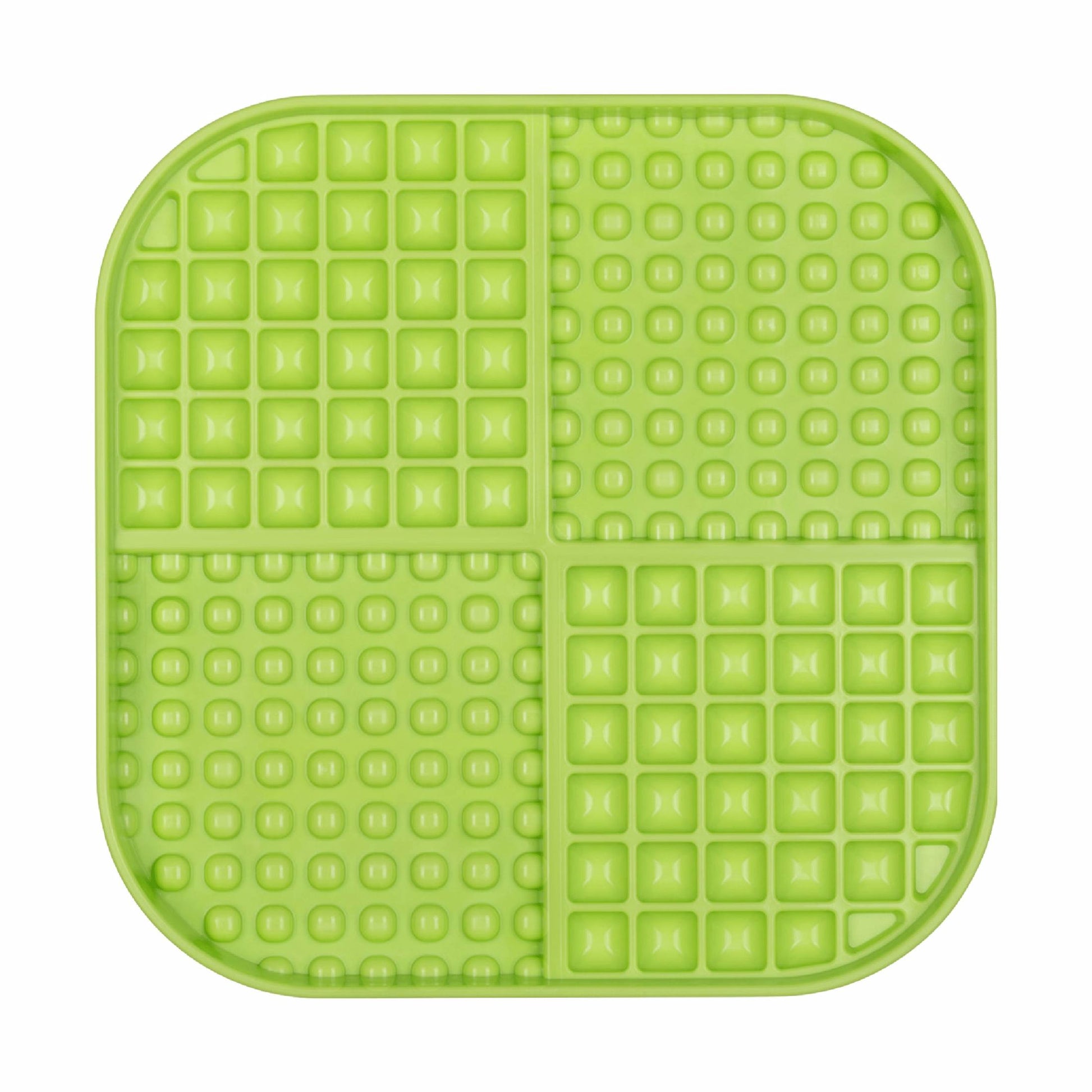 Green LickiMat® Slomo™ XL – Dual-Texture Slow Feeder for Dogs (front) on a white background