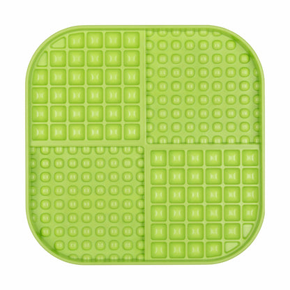 Green LickiMat® Slomo™ XL – Dual-Texture Slow Feeder for Dogs (front) on a white background