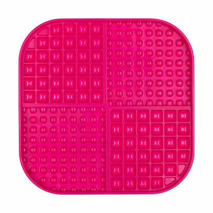 Pink LickiMat® Slomo™ XL – Dual-Texture Slow Feeder for Dogs (front) on a white background