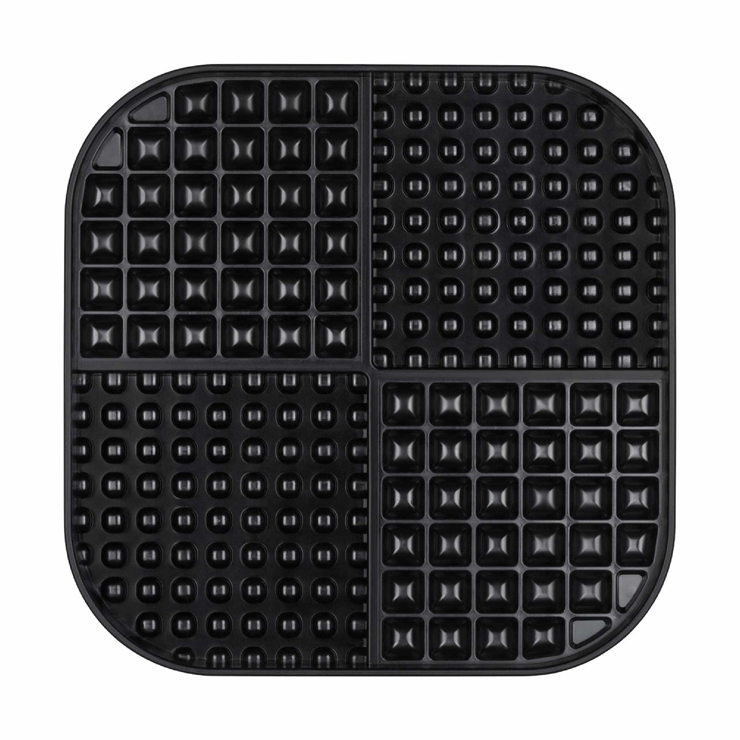 Black LickiMat® Slomo™ XL – Dual-Texture Slow Feeder for Dogs (front) on a white background