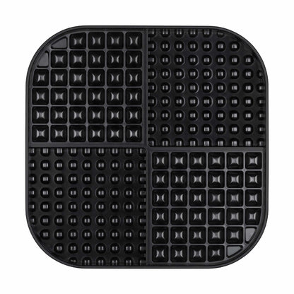 Black LickiMat® Slomo™ XL – Dual-Texture Slow Feeder for Dogs (front) on a white background